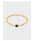 Gemstone Black Onyx Charm Bracelet, Gold