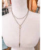 Rosary Necklace Gold Spike 21"