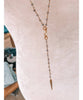 Rosary Necklace Gold Spike 21"