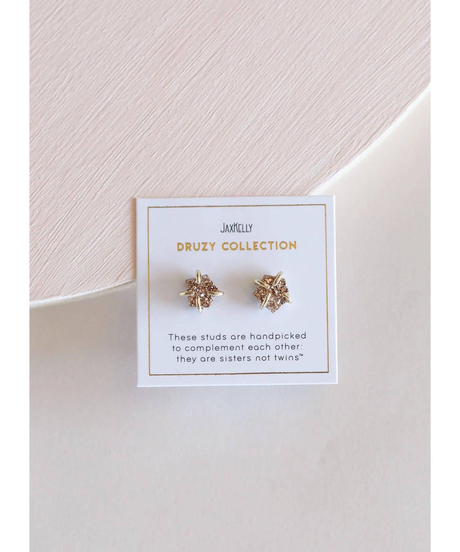 Rose Gold Druzy Prong Earrings