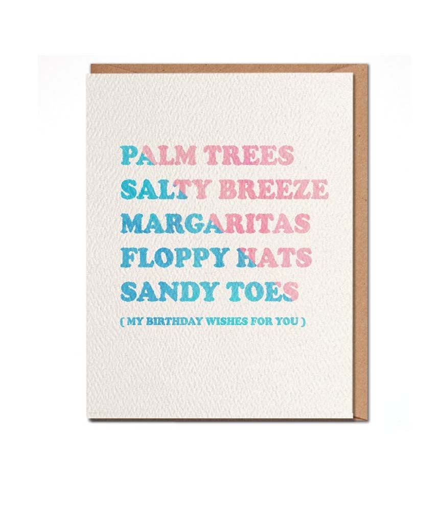 Palm Trees Salty Breeze Birthday Card