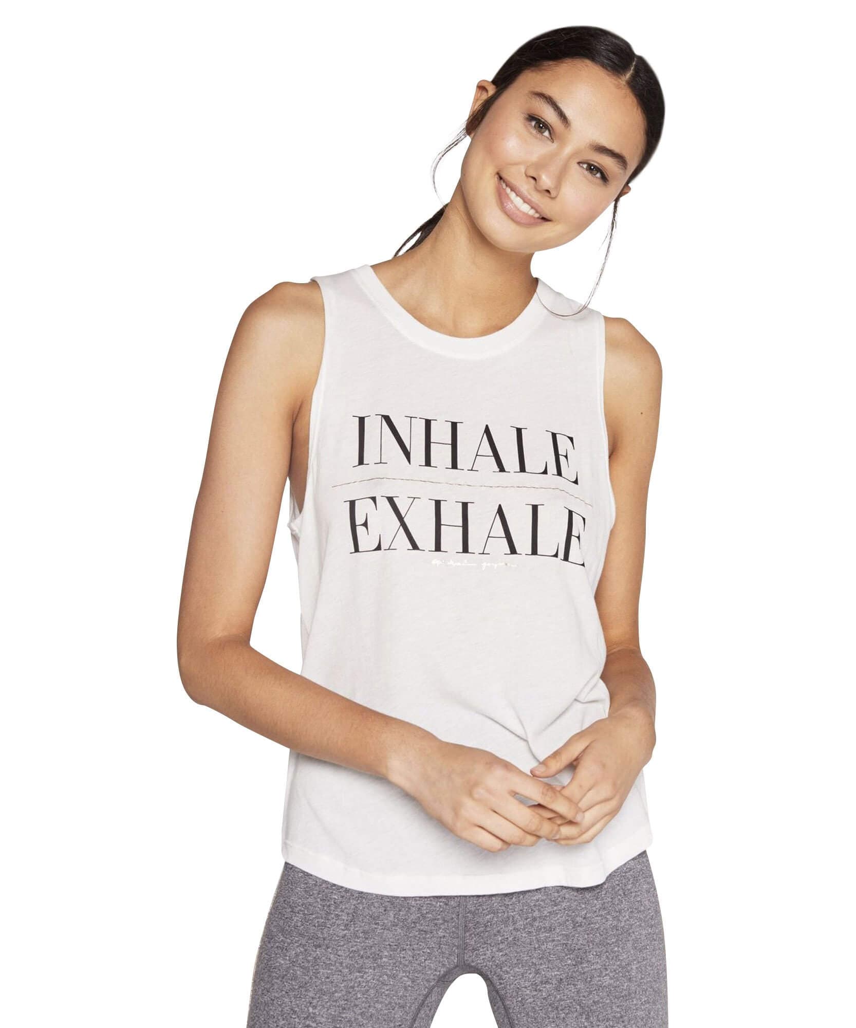 Inhale Exhale Muscle Tank, Stone