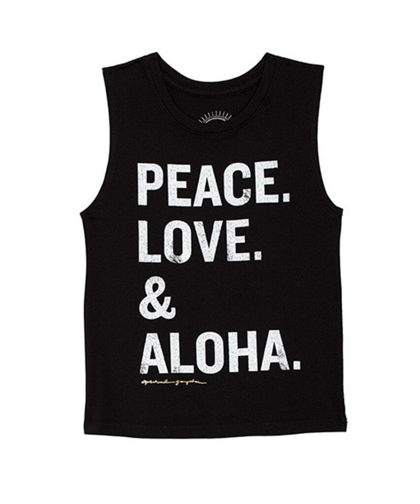 kids peace love aloha tank