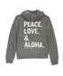 girls peace love aloha hoodie