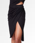 Rib Shirred Skirt Black