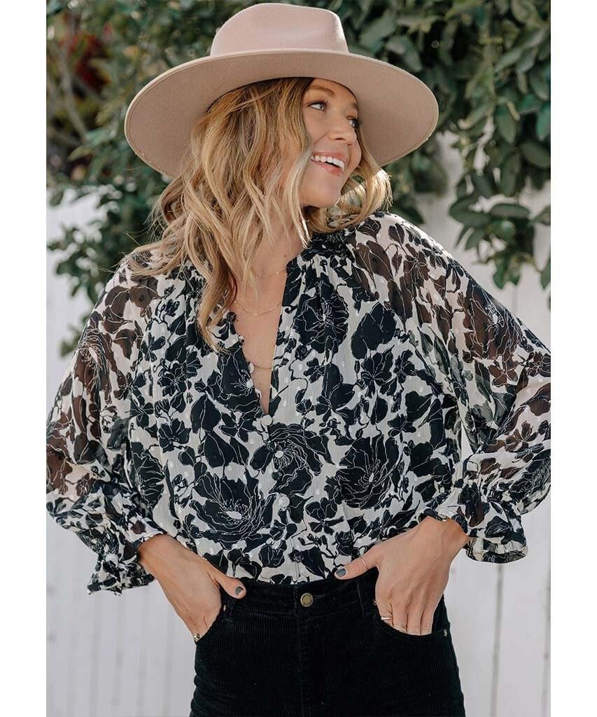 Spring Fever Floral Button Front Blouse