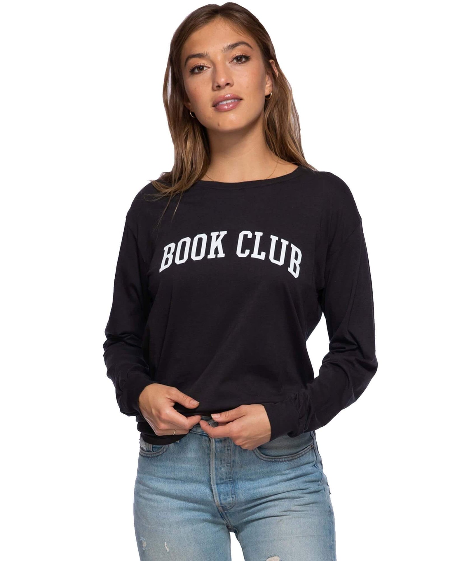 Book Club Long Sleeve Black Tee