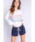 Red White Blue Long Sleeve Stripe Top