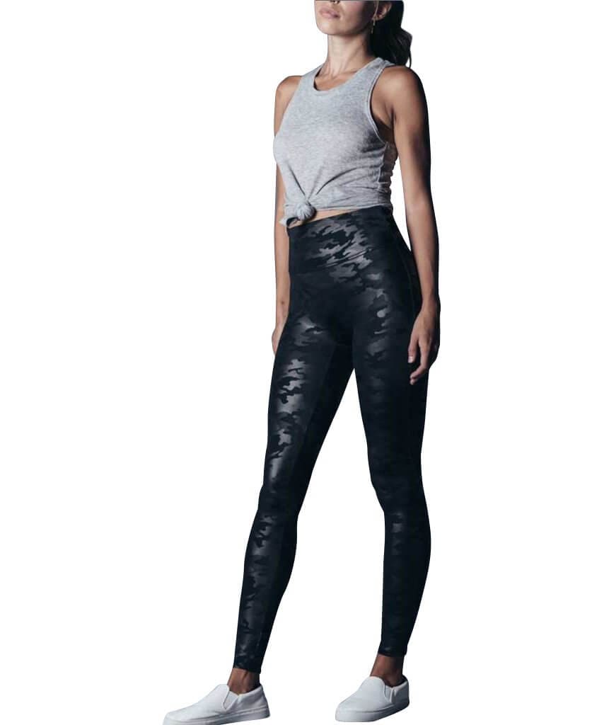 Spanx MATTE BLACK CAMO LEGGINGS Size L - $27 - From Justine