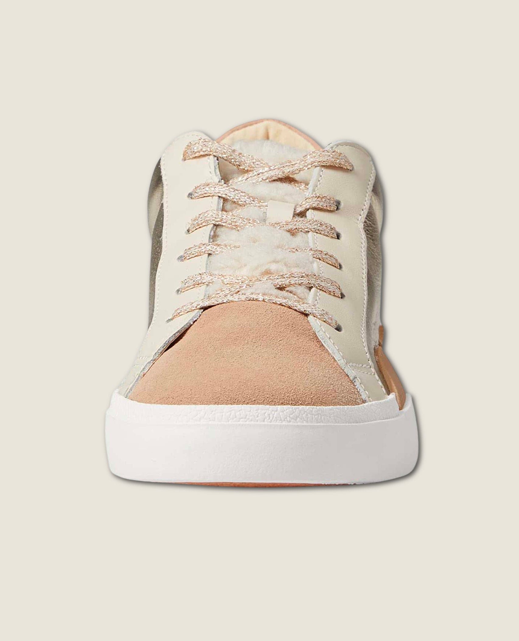 Zina Plush Sneakers Gold Leather