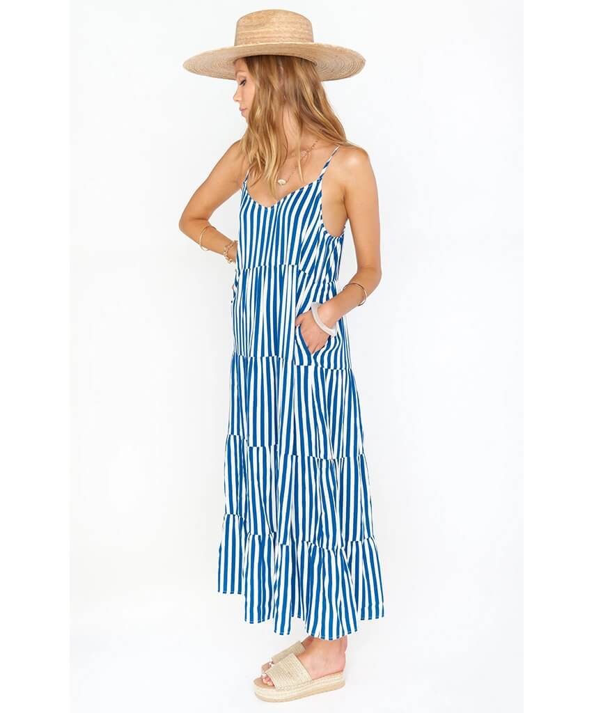 Caroline Maxi Dress Ocean Stripe