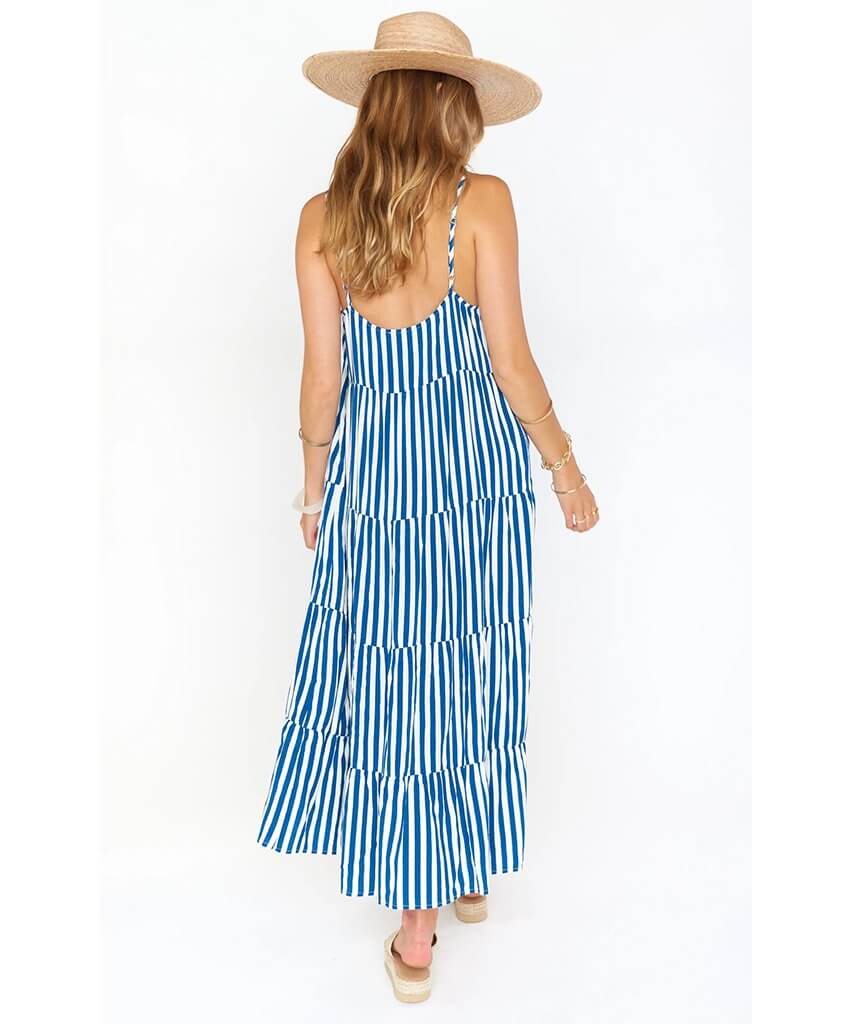 Caroline Maxi Dress Ocean Stripe