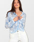 Full Button Down Hipster Shirt Cloud Print