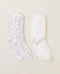 CozyChic® Women's Barefoot in the Wild™ 2 Pair Sock Set Cream Multi