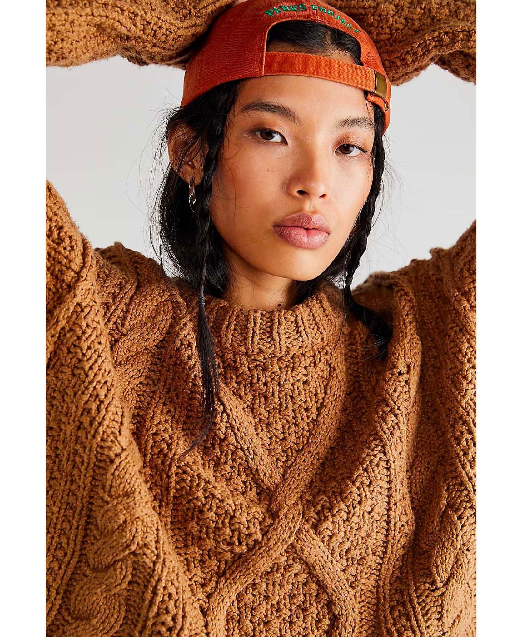 Cutting Edge Cable Sweater Camel