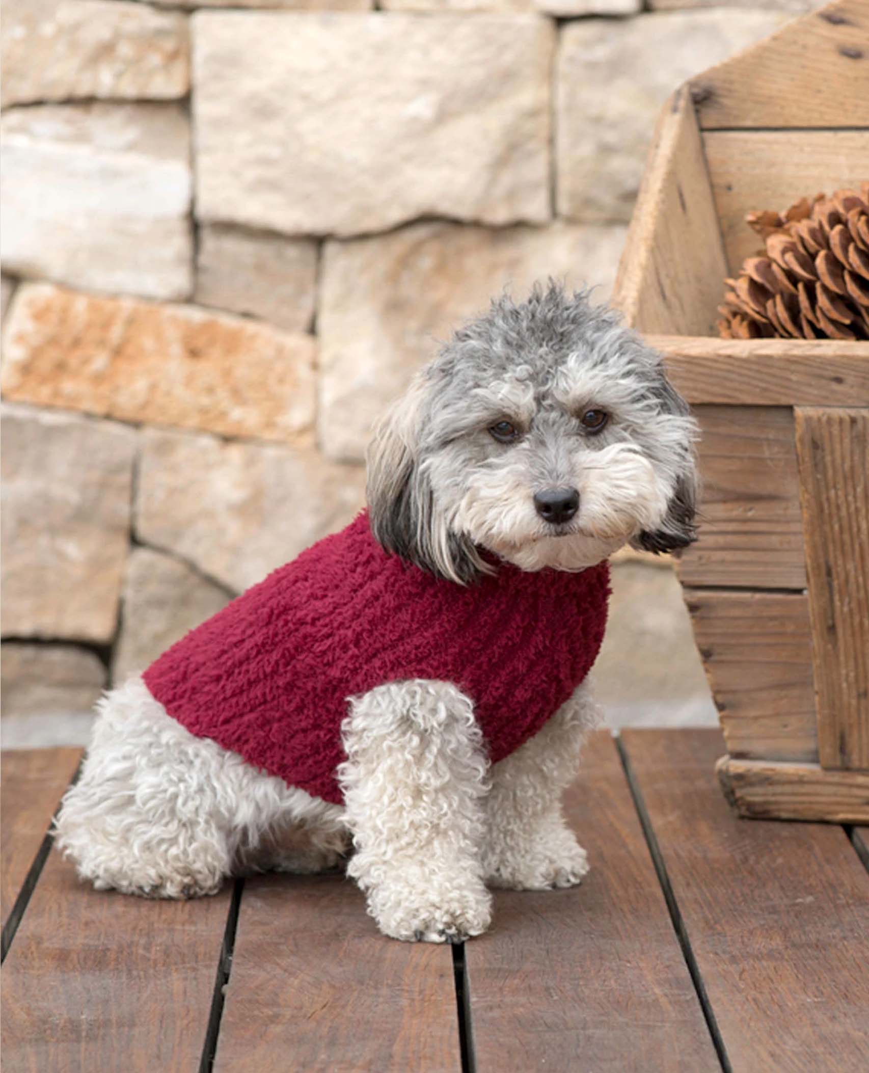 CozyChic™ Ribbed Pet Sweater Cranberry
