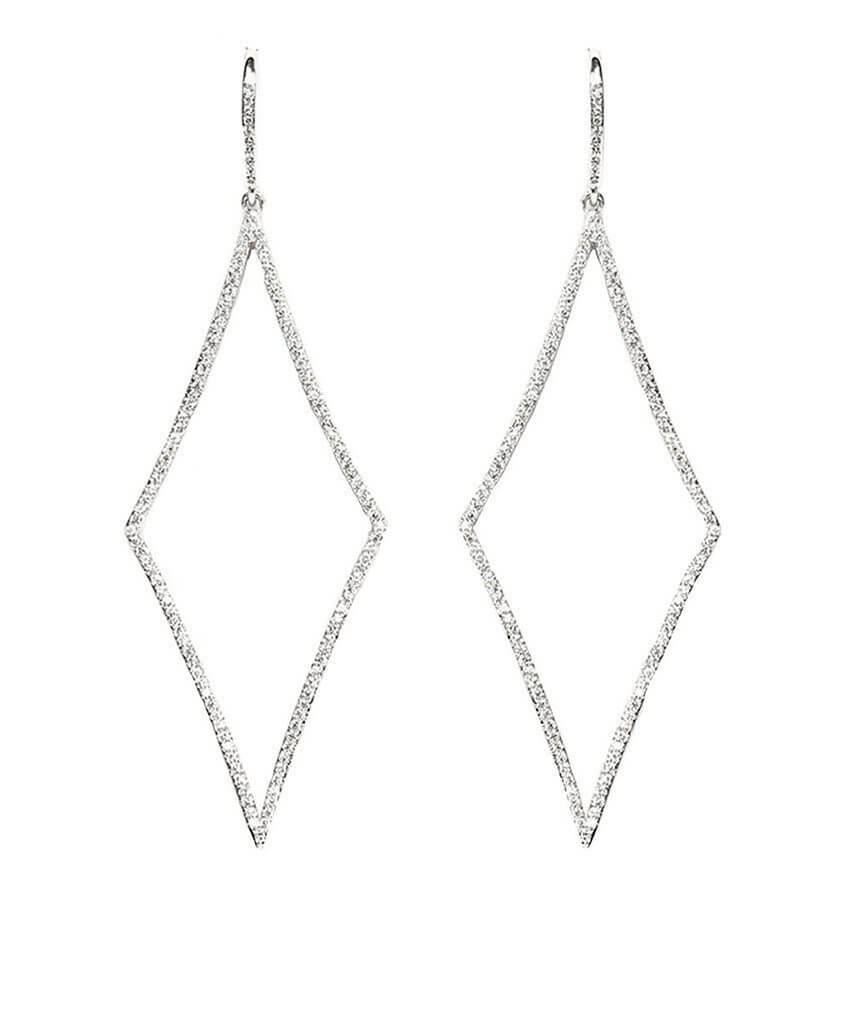 Silver Diamond Earrings  Earrings, Melanie Auld,- Pink Arrows Boutique