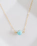 Simple Gold Bead Necklace Icy Turquoise