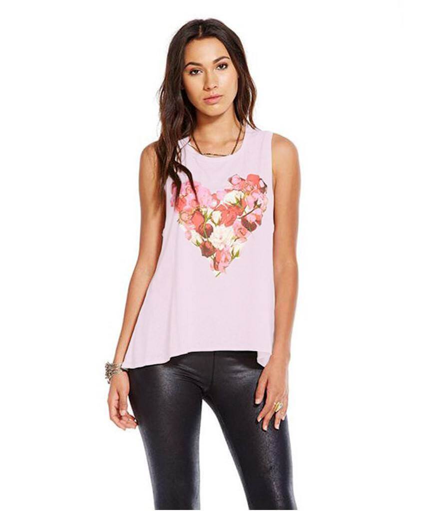 Heart Petal Tank  Graphic Tank, Chaser Brand,- Pink Arrows Boutique