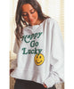 Happy Lucky Crop Corded Sweatshirt