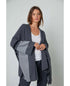 Harper Open Front Poncho Grey