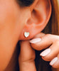 Heart of Pearl Stud Rose Gold Earrings