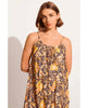 Hibiscus Lane Strappy Maxi Dress Licorice