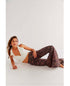Just Float On Printed Flare Jeans Chocolate Combo