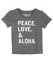 kids peace love aloha tee