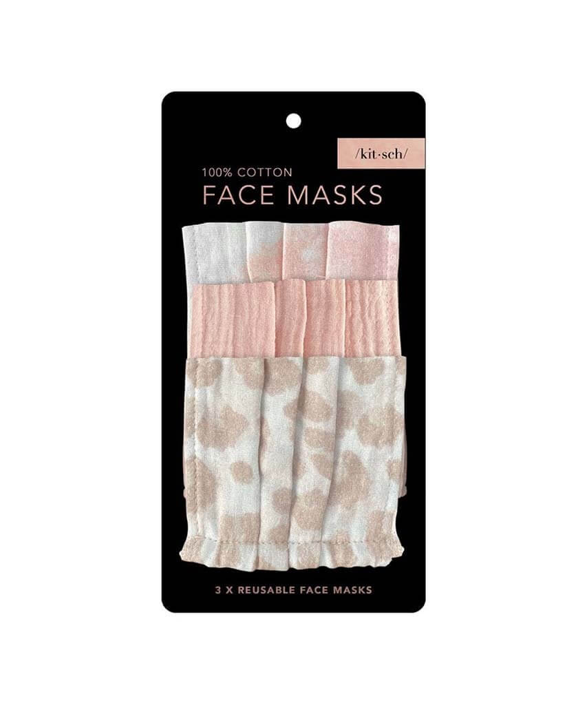 Cotton Mask 3pc Set - Blush