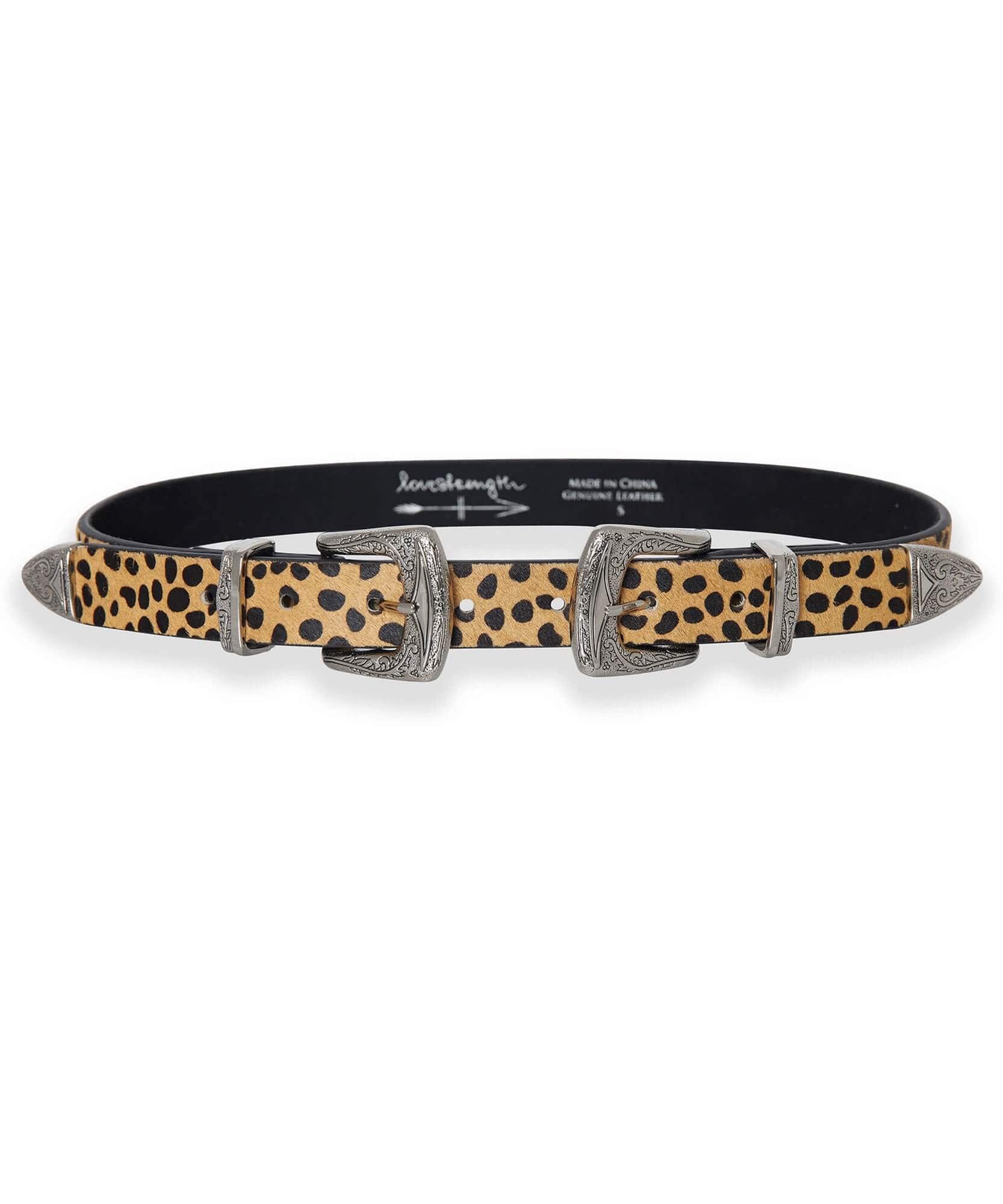 Libby Cheetah Leather Belt