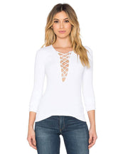 Lace Up Seamless Top  Long Sleeve, Free People,- Pink Arrows Boutique