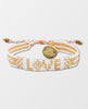 LOVE Seed Bead Bracelet White Gold