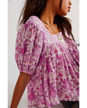 Mossy Short Sleeve Blouse Lilac