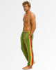 5 Stripe Neon Rainbow Sweatpants Jungle Green Unisex