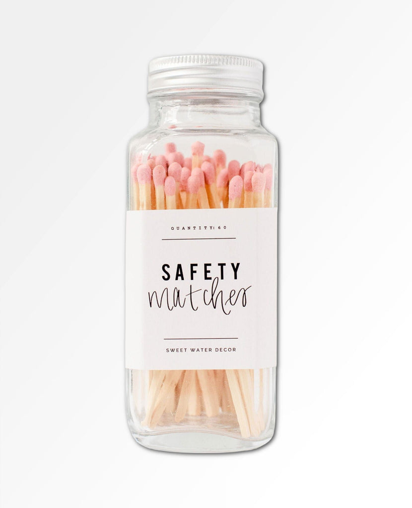 Pink Safety Matches - Glass Jar