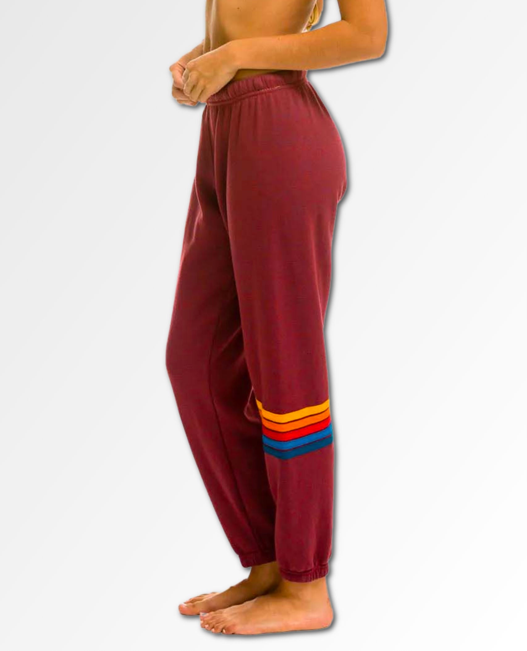 Rainbow Stitch Sweatpants Plum Women