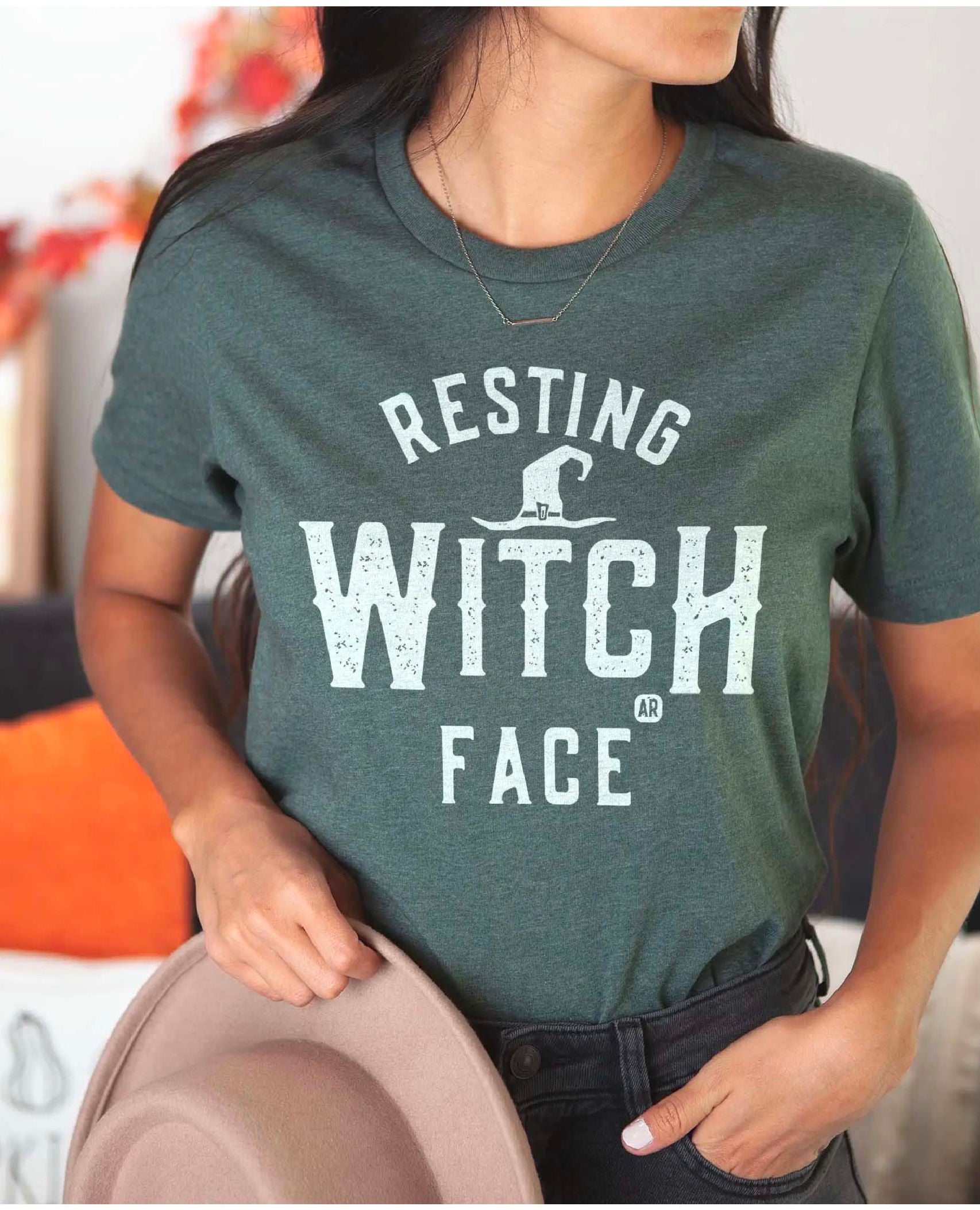 Resting Witch Face Halloween Tee Shirt