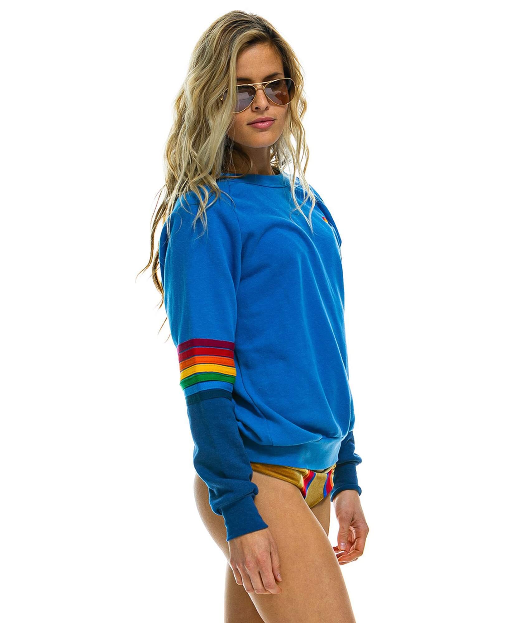 Rainbow Stitch Classic Sweatshirt Cobalt