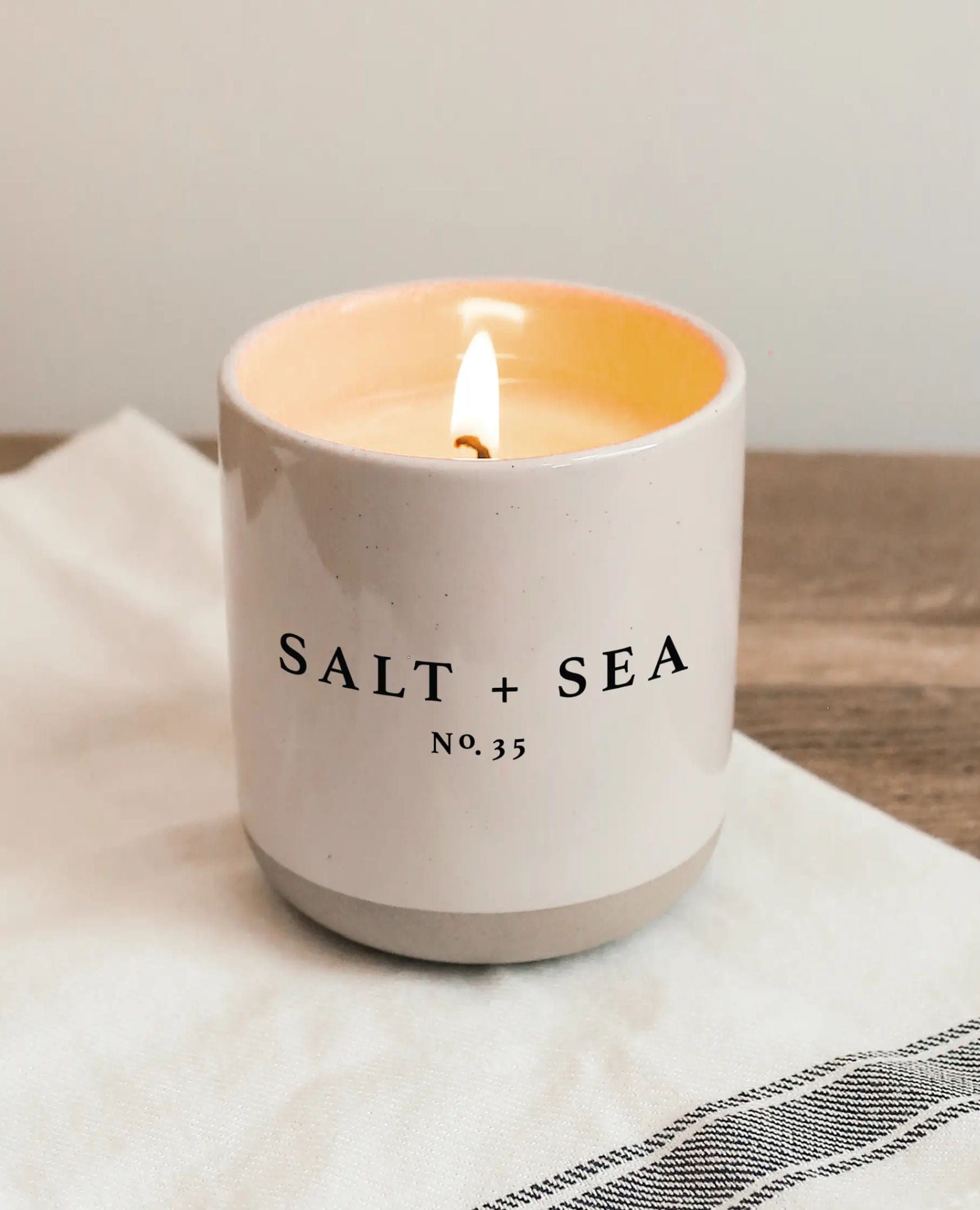 Salt + Sea Soy Candle Stoneware Candle Jar
