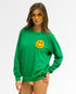 Smiley Crew Sweatshirt Kelly Green