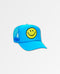Smiley Neon Blue Low Rise Trucker Hat