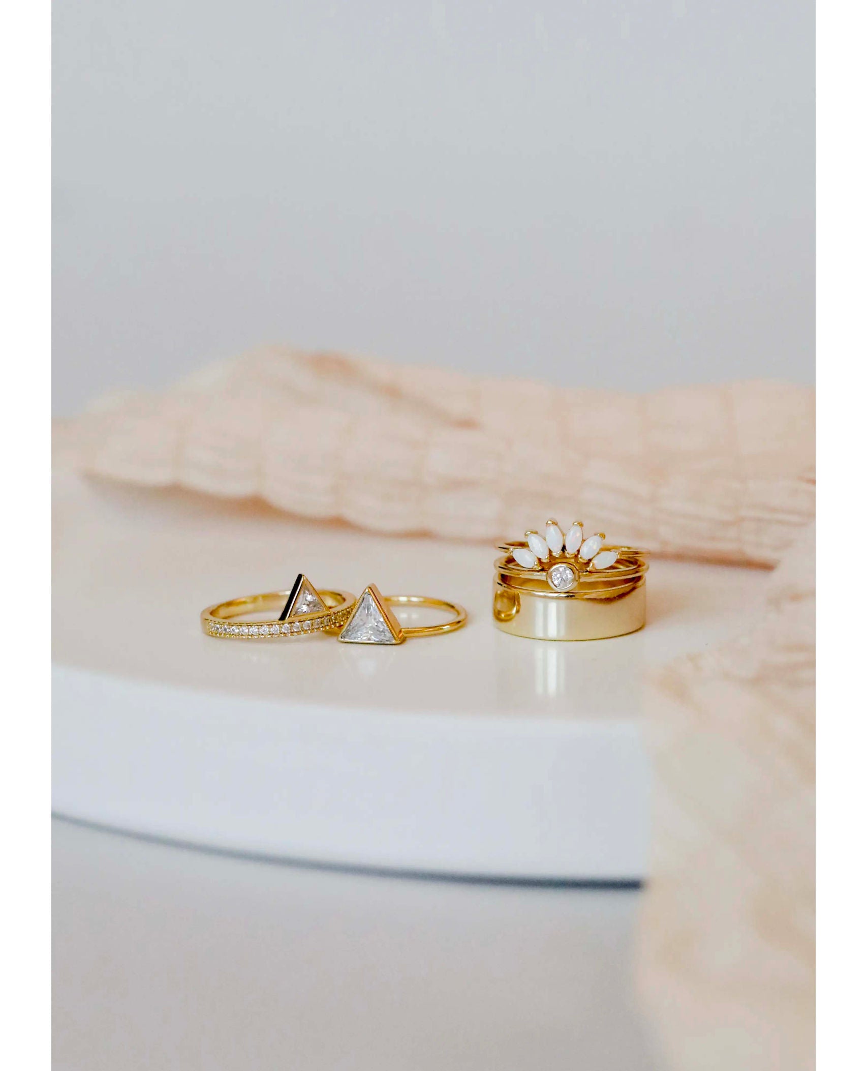 Restocking Ring Stacked Triangle