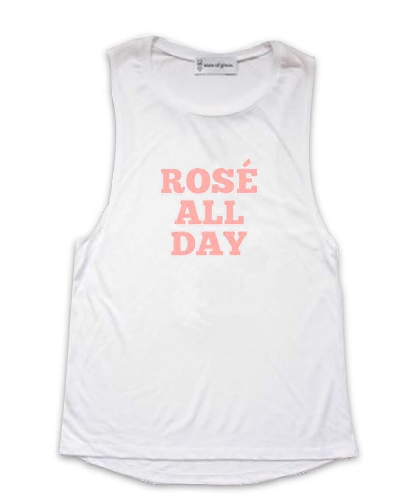 Rosé All Day  Tank Tops, State of Grace,- Pink Arrows Boutique