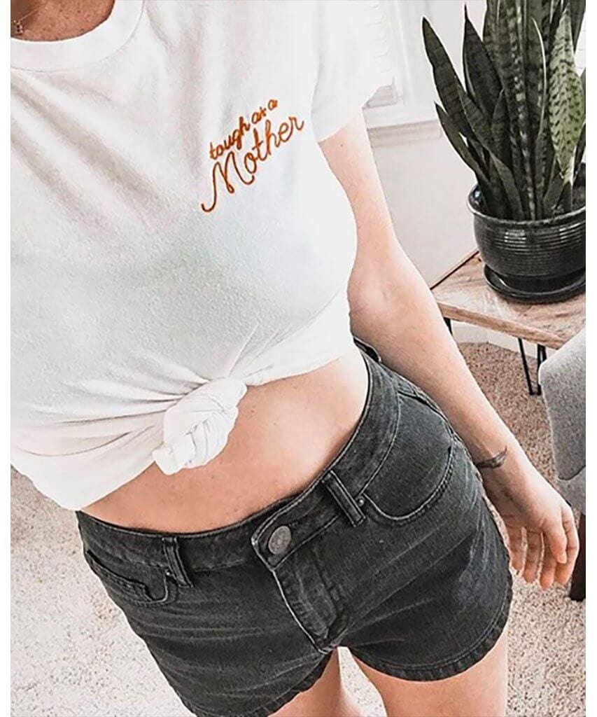 'Tough As A Mother' Embroidered Tee