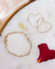 Valentines Heart Chain Bracelet Gold