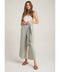 Belted High Waisted Crop Pant Worn Olive